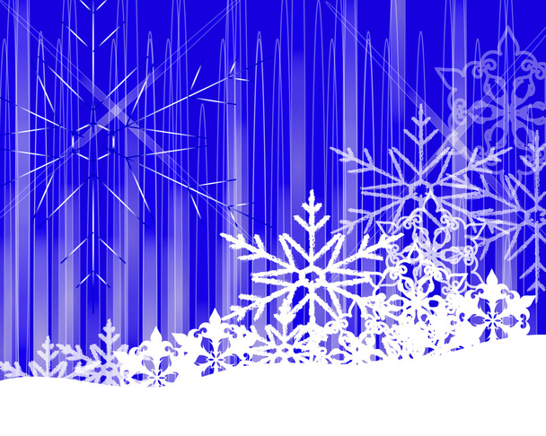 Snowflakes on a blue background - Vector, afbeelding
