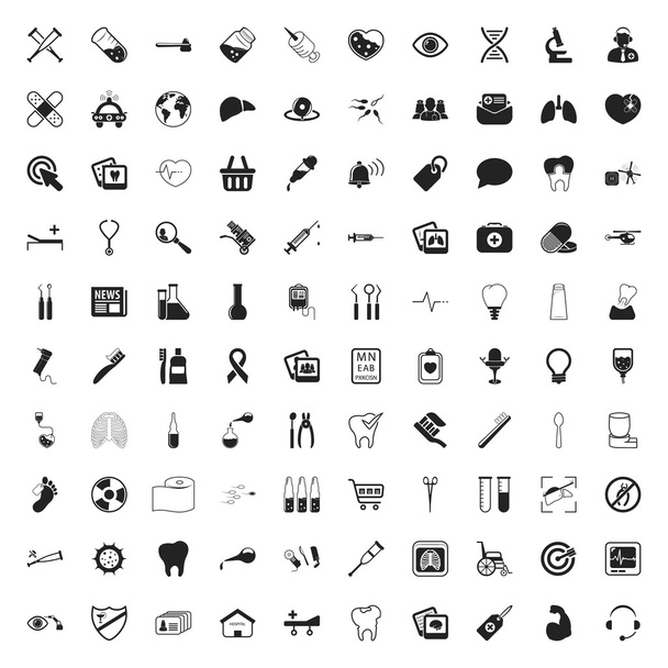 health care 100 icons set for web - Vector, Image