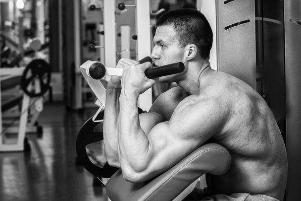 Entraînement de force athlète professionnel dans la salle de gym
 - Photo, image