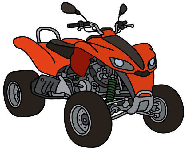Red all terrain vehicle - Vector, Image