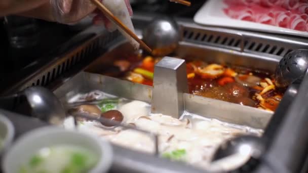 asian steamboat buffet close up - Footage, Video