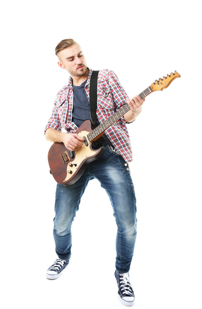 Young musician with guitar - Фото, зображення