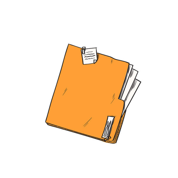 Folder Orange Paper with Documents - Vector, imagen