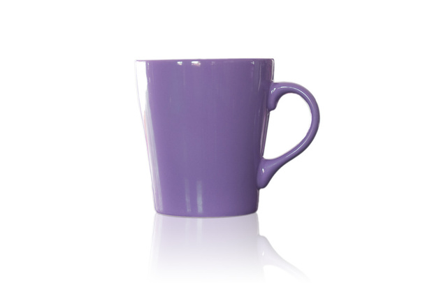 Violet coffee mug isolated on white background - Photo, Image