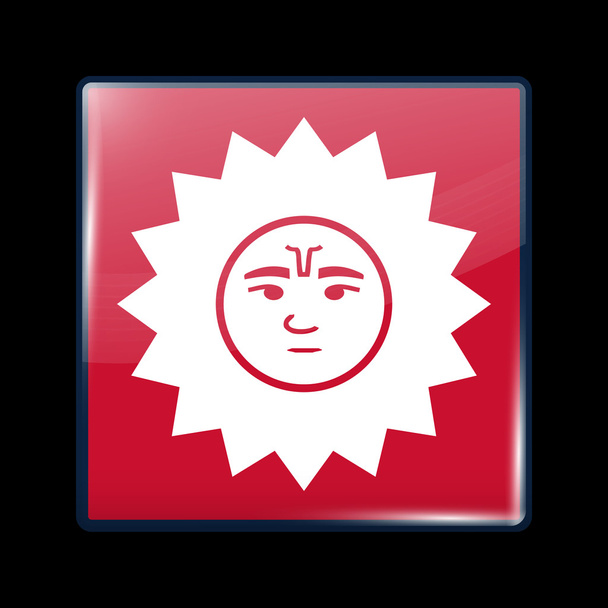 Bandera de Nepal Variante. Icono vidrioso forma cuadrada
 - Vector, Imagen