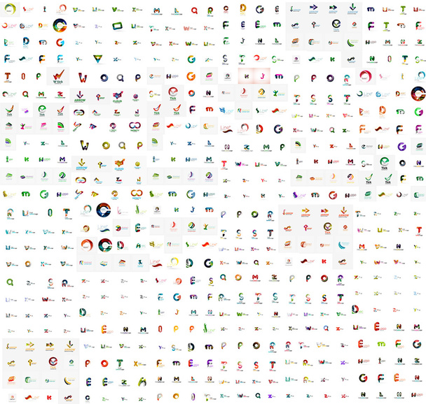 Mega set of geomeric company logos - Vettoriali, immagini