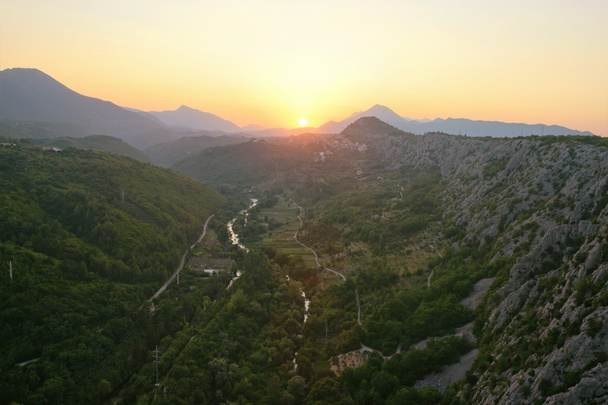 Sunset Mountain Valley - Zdjęcie, obraz
