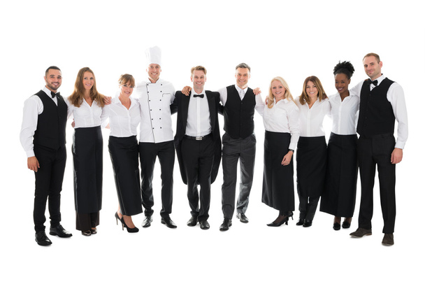 Restaurant Staff Standing With Arms Around - Fotografie, Obrázek