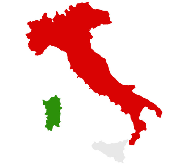 Mapa Włoch na białym tle - Zdjęcie, obraz
