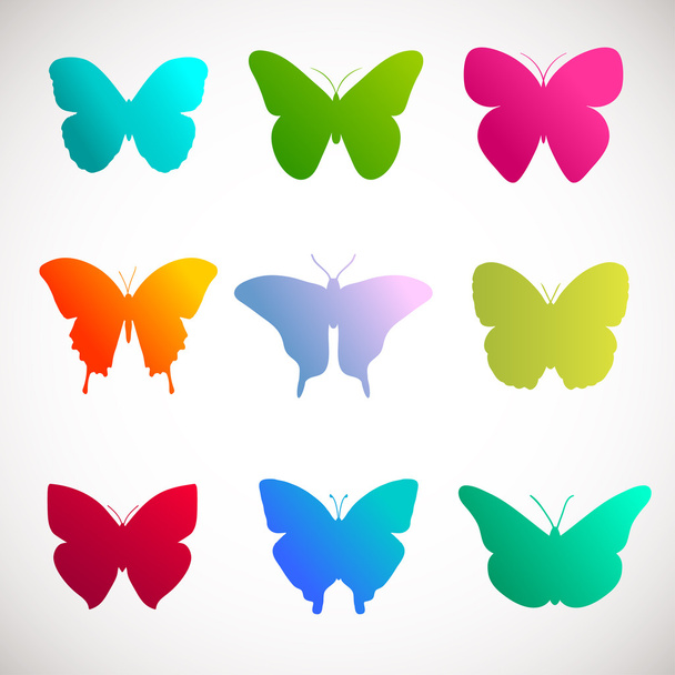 Vector collection of butterflies. - Vetor, Imagem