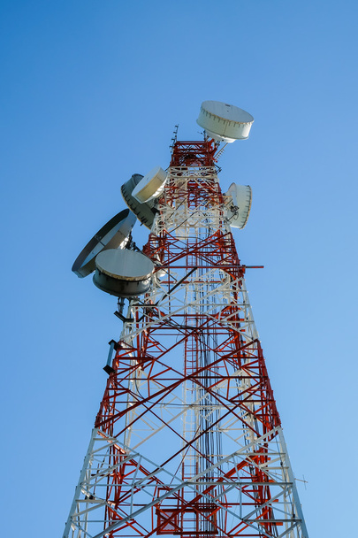 Communication tower include microwave 3G LTE cellular - Photo, Image