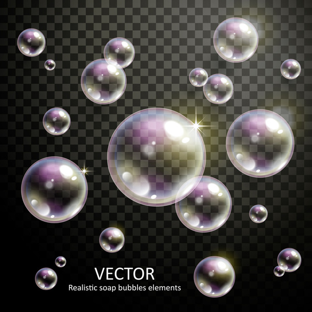 realistic bubbles collection - Wektor, obraz
