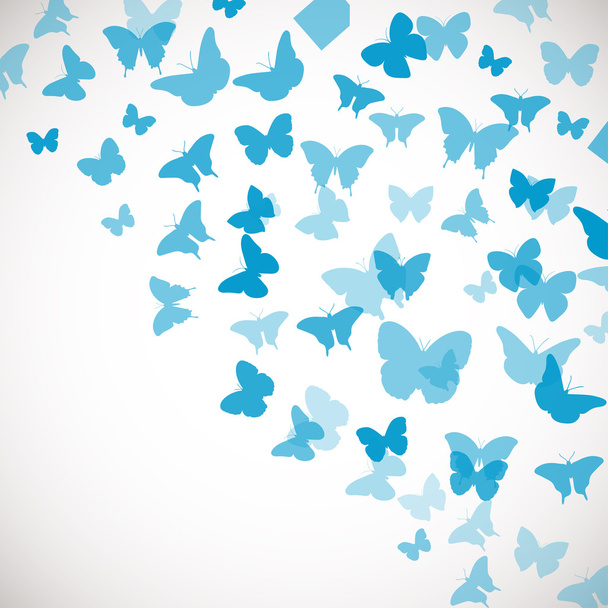 Abstract Blue Background with butterflies.  - Vetor, Imagem