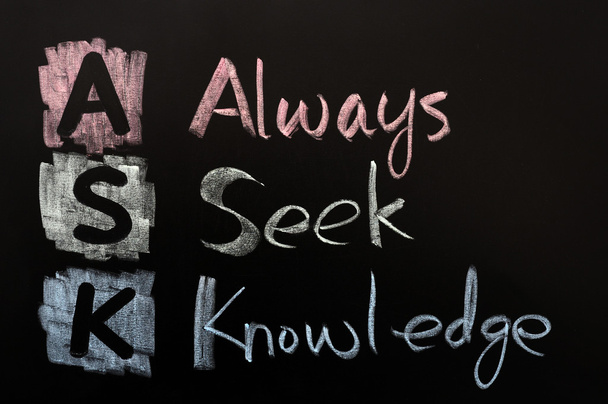 Akronym für fragen - Wissen immer anstreben - Foto, Bild