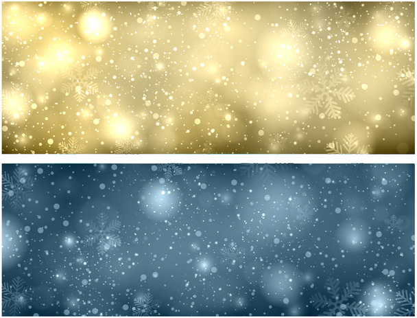 Christmas Background with snowflakes and lights - Vector, Image