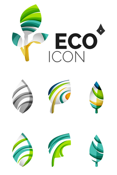 Sada ikon list abstraktní eco - Vektor, obrázek