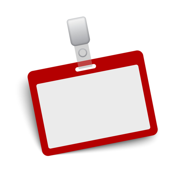 rotes leeres Vektor-Namensschild isoliert auf weißem Hintergrund - Vektor, Bild