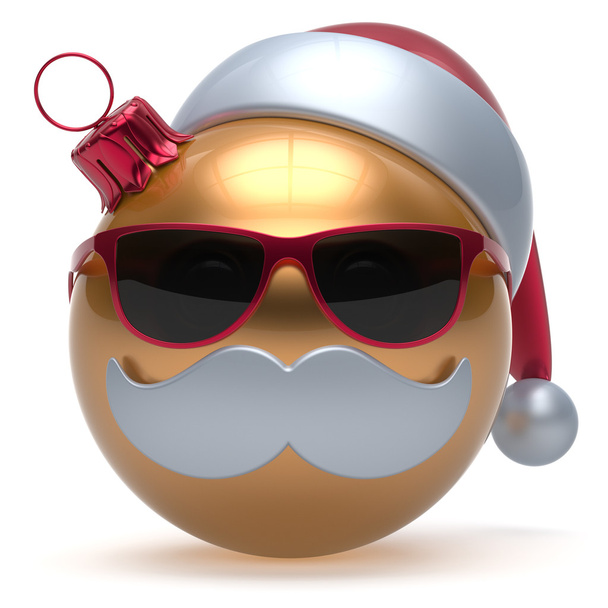 Christmas ball emoticon Happy New Year's Eve bauble Santa - Foto, afbeelding