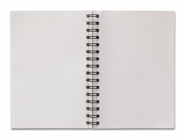 открытая спиральная ноутбук изолирован на белом с вырезкой путь
 - Фото, изображение