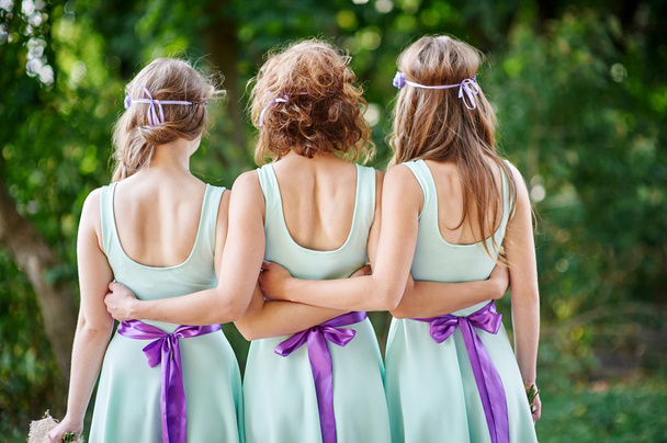 three bridesmaids are back in the park - Photo, Image