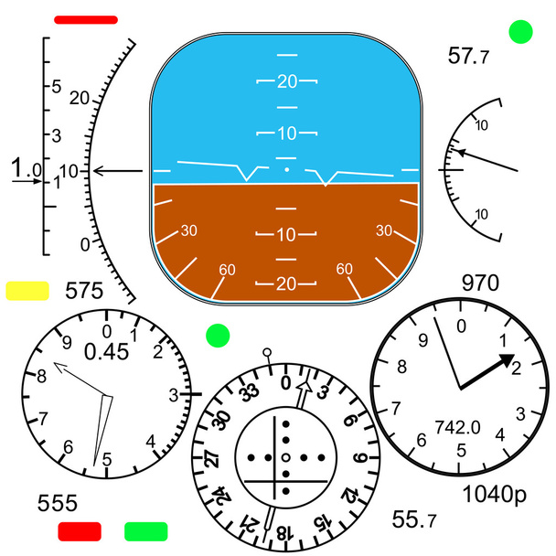 Πίνακας ελέγχου σε πιλοτήριο αεροπλάνου - Φωτογραφία, εικόνα