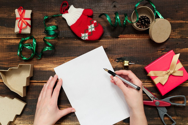 Kerstmis brief schrijven - Foto, afbeelding