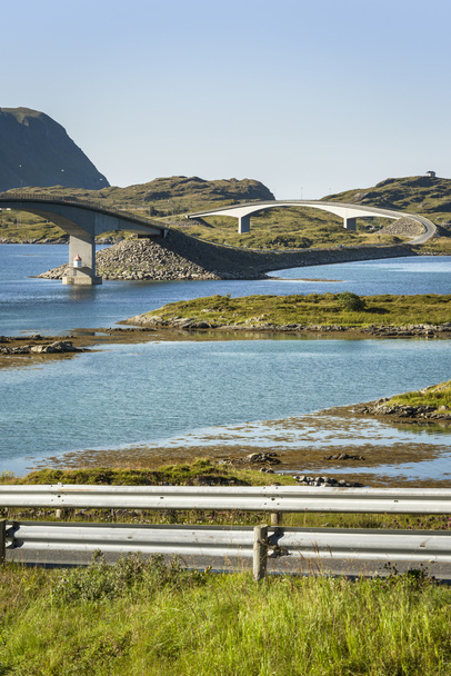 Modern bridges on Lofoten Islands in Norway - Photo, Image