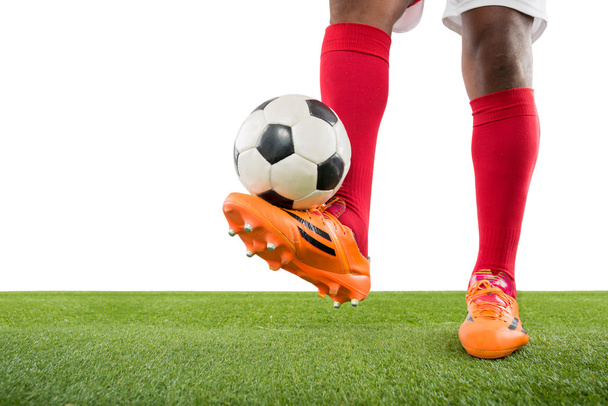 Soccer player kicking ball - Photo, Image
