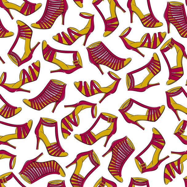 Seamless Shoe Pattern - Vetor, Imagem