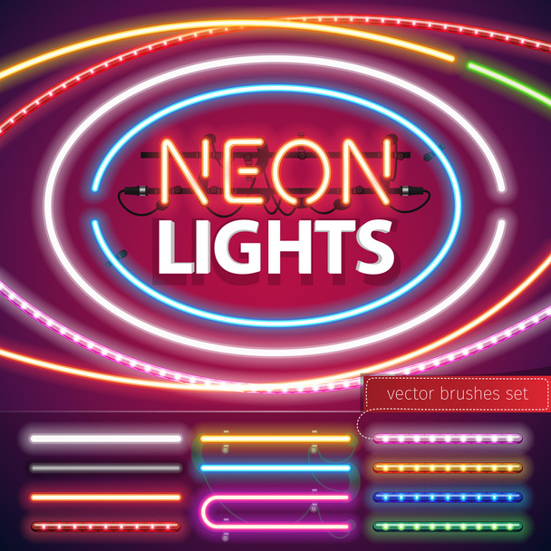 Set decorazione luci al neon
 - Vettoriali, immagini
