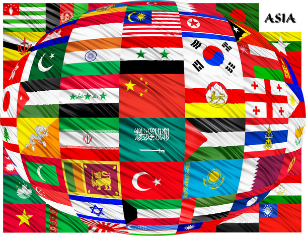 Collage de las banderas de los países
 - Foto, Imagen