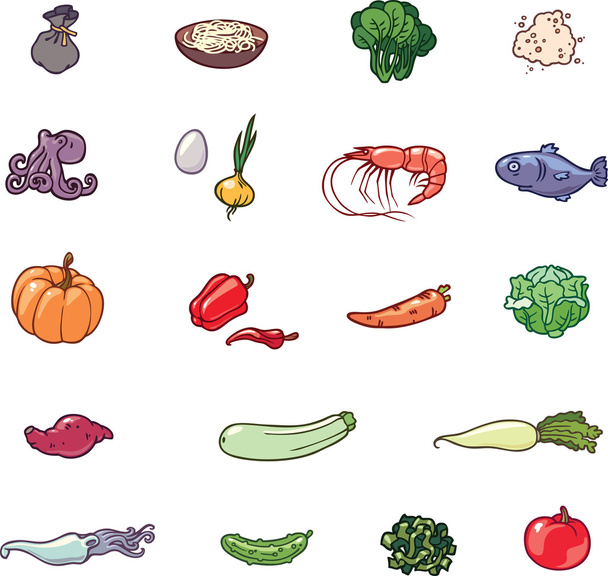 potraviny ikony - Vektor, obrázek