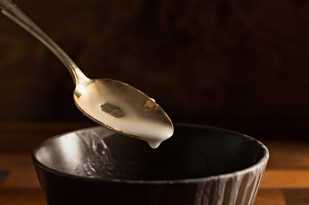 Spoon with icing - frosting - Foto, Bild