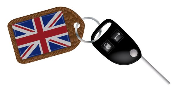Brit autó kulcs és Fob - Vektor, kép