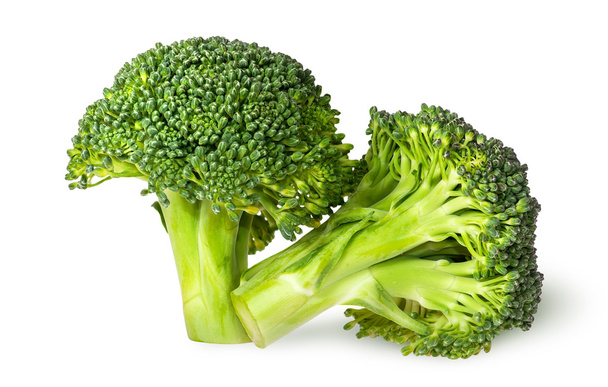 Close-up van twee sappige broccoli - Foto, afbeelding