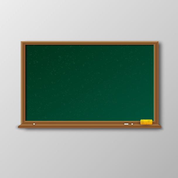 ahşap çerçeve ile boş yeşil yazı tahtası - Vektör, Görsel