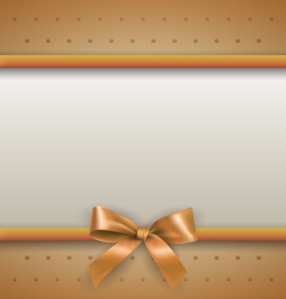 background with bow gold - Vector, afbeelding