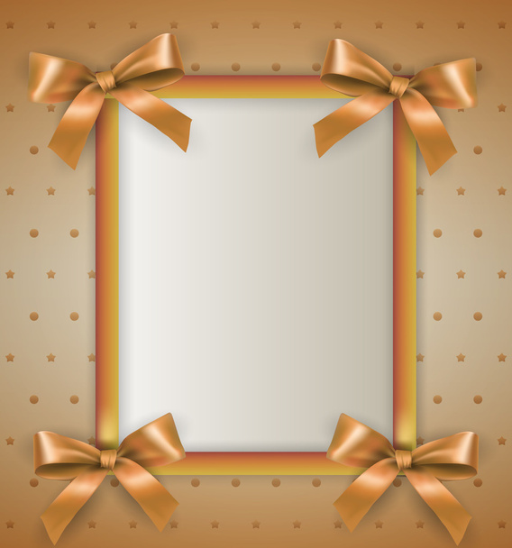 background with bow cream frame - Vecteur, image
