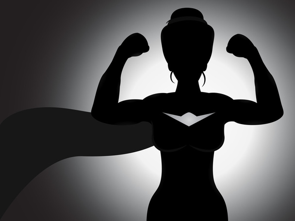 Superhero Girl Silhouette - Vector, Image