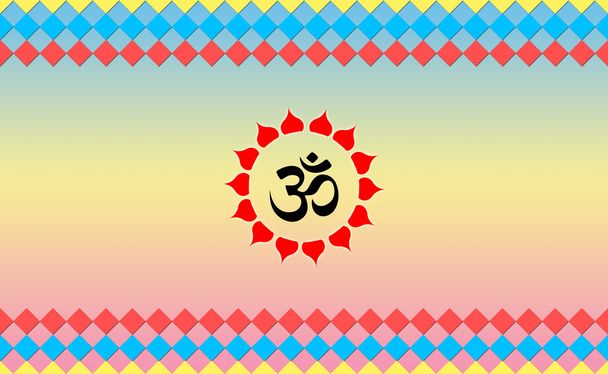 heilige ohm Zeichen auf cool bg, hinduistische Andacht - Foto, Bild