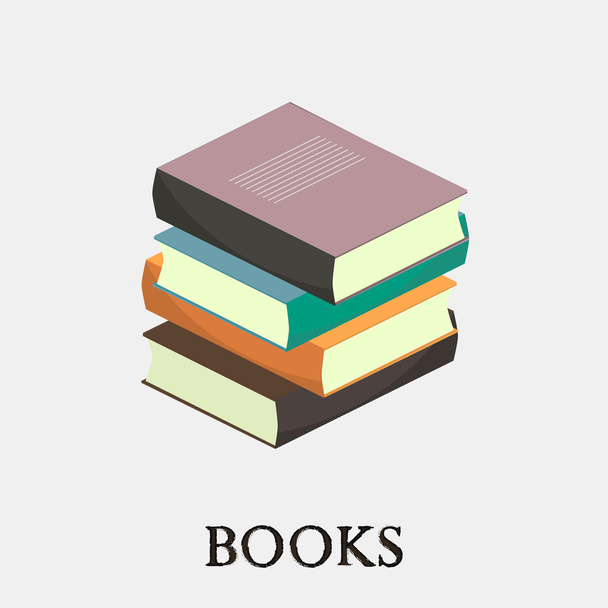 Στοίβα πολύχρωμων βιβλίων - Διάνυσμα, εικόνα