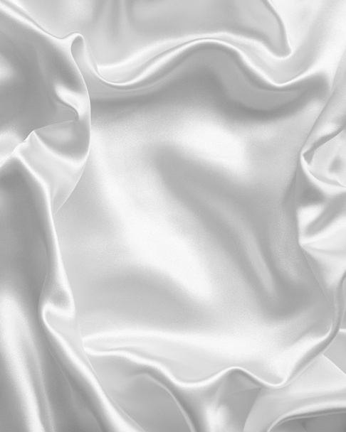 Smooth elegant white silk or satin as wedding background - Photo, image