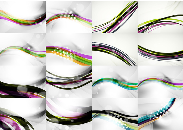 Набор абстрактных фонов, гладкие размытые волны
 - Вектор,изображение
