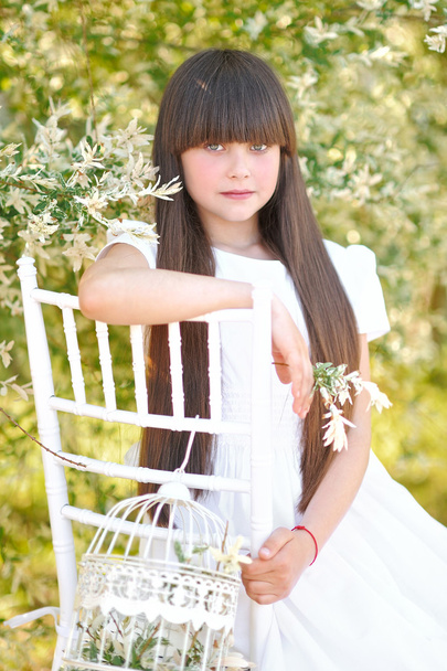 portrait of a beautiful fashion little girl - Foto, imagen