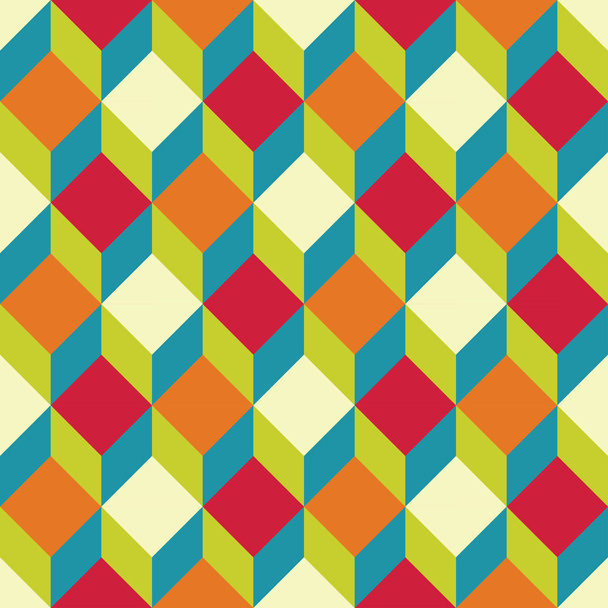 Motif carré de géométrie colorée sans couture vectorielle moderne, fond géométrique abstrait de couleur, impression multicolore tendance, texture rétro, design de mode hipster
 - Vecteur, image