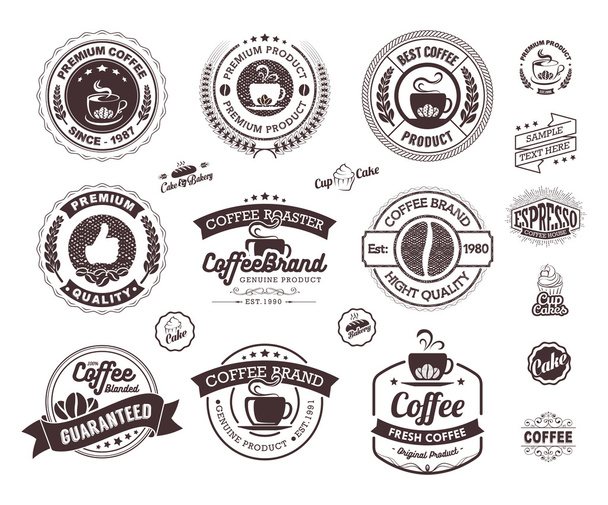 Premium Coffee Labels and Badges - Vektor, kép