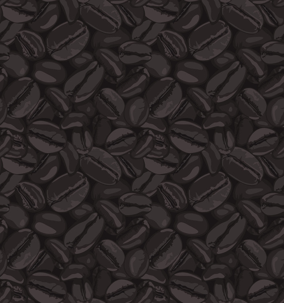 コーヒー豆のシームレスな背景 - ベクター画像