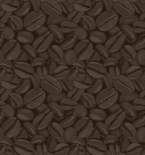 コーヒー豆のシームレスな背景 - ベクター画像