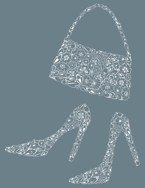 Dámské kabelky a boty - Vektor, obrázek