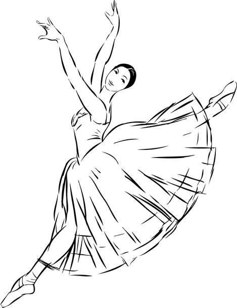 ballet danser schets - Vector, afbeelding